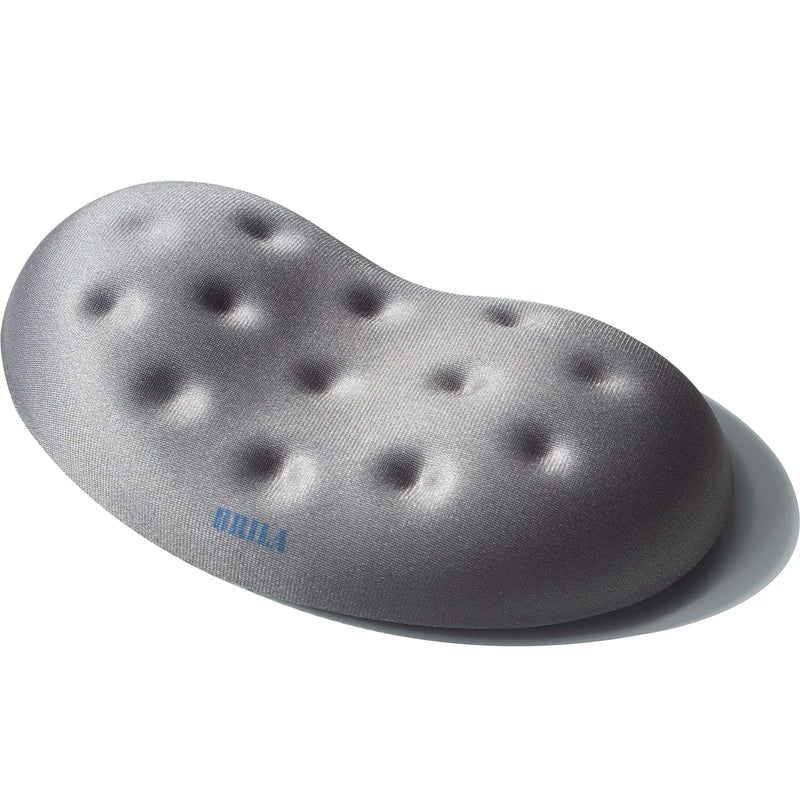 BRILA Ergonomic Memory Foam Mouse Wrist Rest Support Pad Cushion for Computer, Laptop, Office Work, PC Gaming - Massage Holes Design - Wrist Pain Relief (Grey Mouse Wrist Rest) - Image 1